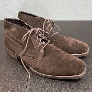Calvin Klein Dress Shoes Mens 9.5 Brown Suede Ellias Chukka Boot Classic Desert